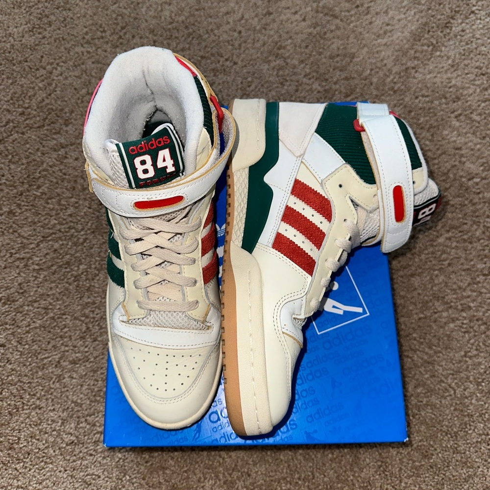 Forum 84 High Tops - White, Green, Red - Mens size 8